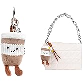 XIXIAOYAN Coffee Cup Plush Keychain - Adorable Smiling Face Plushie Charm with Soft Stuffed Charms Design | Cute Bag Charms for Women, Backpack Accessories & Handbag Decor
