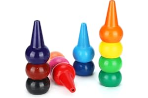 Crayons de peinture pour doigts, 12 couleurs 3D avec poignée paume de main, bâtons empilables pour bébés, tout-petits, enfant