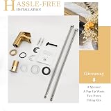 Hapilife Basin Mixer Taps Waterfall Gold Brushed Finish G1/2 Hoses 1 Hole view 8