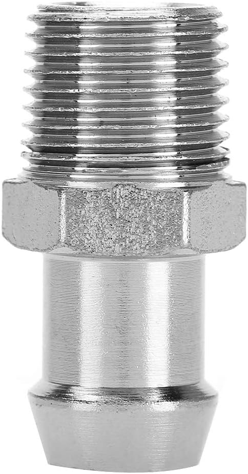 Chrome Steel Water Pump Heater Hose Fitting – 1/2" NPT To 3/4" Barb For Chevy SBC/BBC