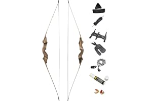 60 Inch Black Hunter Takedown Longbow 20-50lbs Traditional Wood Longbow with Bamboo Core Limbs Right/Left Handed American Hun