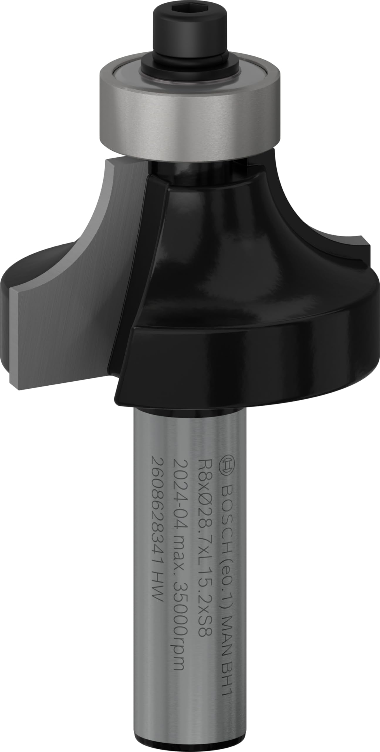 Bosch Accessories 2608628341 Rounding Router Bit, 0 V, Silver, 8 x 28.7 x 53 mm