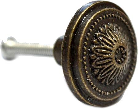 10 Sets Vintage Bronze Knobs Antique Round Drawer Handles Pulls