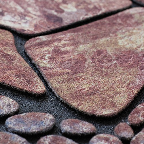 Eanpet Sassafras Doormat Outdoor Rubber Mat for Front Door Entrance Mat Indoor Entry Rug Shoes Scraper for Front Door Entrance Non Slip Dirt Trapper Mat Flocking Outside Doormat (Yellow Half Round)