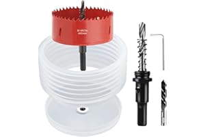 Nivithi 2-9/16" 65MM M42 HSS Bi-Metal Hole Saw with Dust Cover,Triangular Shank Drill Bit with Spring for Wood,Plywood,Plasti