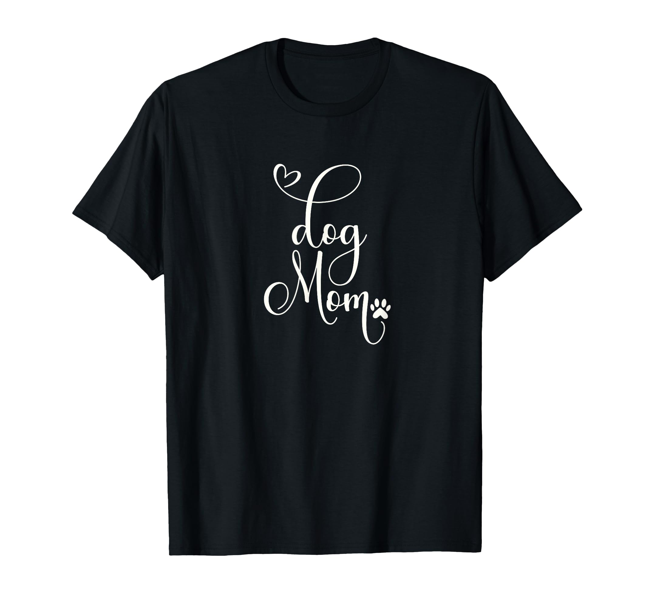 Dog Mom with Heart and Paw Print Cute T-Shirt