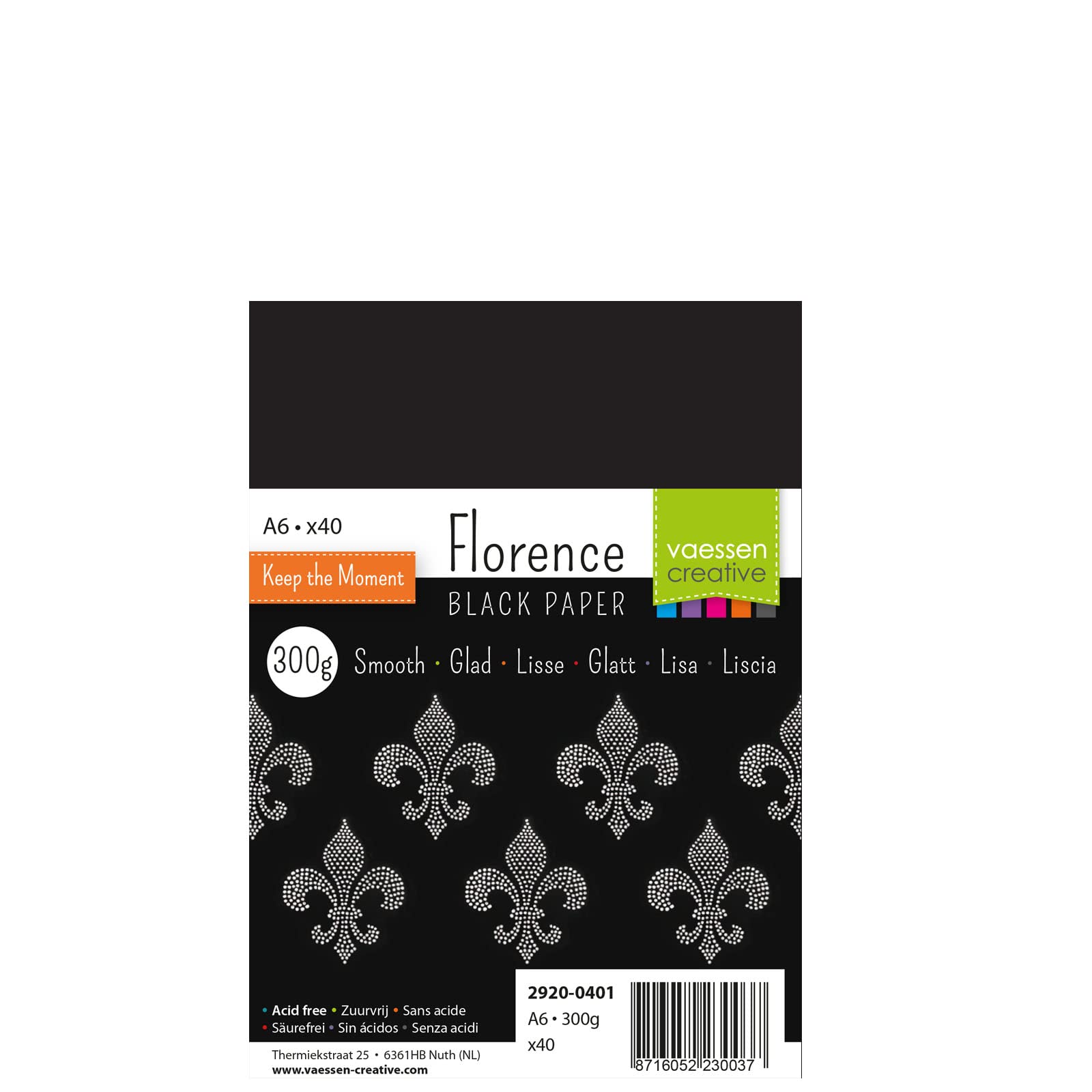 Florence Cardstock Smooth - Coloured Card Making Supplies A6 - Black - 40 Sheets - Coloured Paper for Scrapbooking, Card Making and Other Paper Crafts - 300 GSM