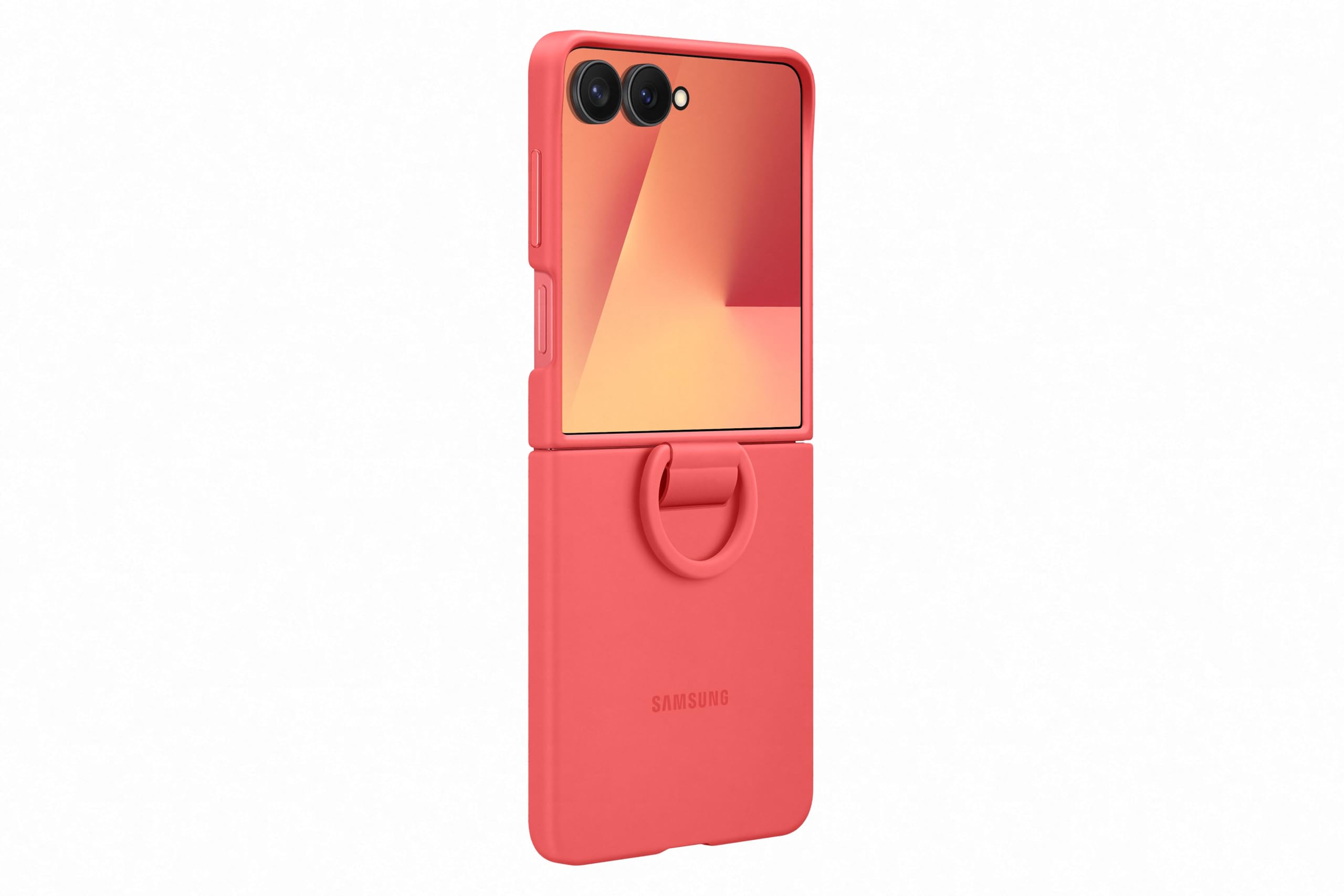 Samsung Silicone Ring Case EF-PF766 für das Galaxy Z Flip7, Smartphone Cover, Handy-Hülle inklusive Ringhalter, Silikon, Schutz Case, stoßfest, dünn und griffig, Red
