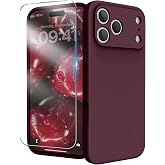 INGIDO for iPhone 18 Pro Case with Screen Protector, Plum | Camera Protection, Compatible with MagSafe, Liquid Silicone, Anti-Scratch Soft Microfiber Lining, Shockproof Case