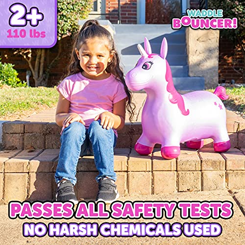 WADDLE Bouncy Hopper Inflatable Hopping Animal, Indoors and Outdoors