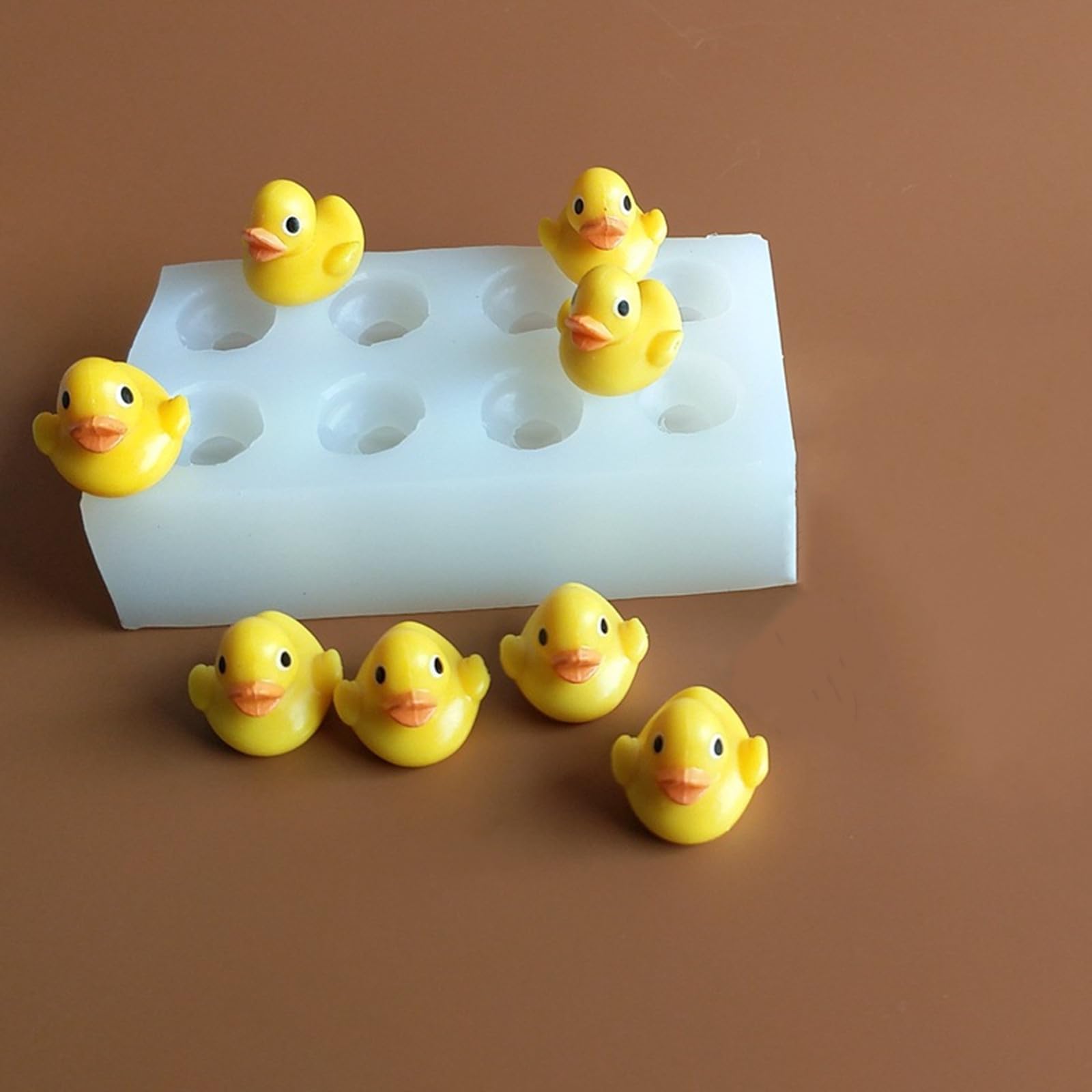 Xidmold 8-Cavity Mini Duck Fondant Mold Chocolate Candy Mold 3D Duck Silicone Mold for Epoxy Resin, Soap, Bath Bomb, Polymer Clay, Crayon Melt, DIY Crafts