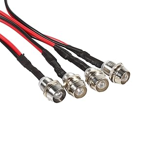 Keenso 4 Pcs 12v 8mm LED Panel Pilot Dash Warning Light Indicator Lamp Car Van Boat Indicator Light Lamp Pilot Dash Bulbs Directional (White)