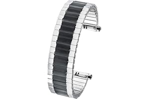 STUNNING SELECTION Alpine Stainless Steel Expansion Watch Band - Mens Stretch & Wrist Watch Band with Squeeze Ends - Flexible Replacement Watch Bands for Women & Men - Compatible with Regular & Smart Watch Strap