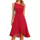 Allegra K Women's Summer Dresses 2025 Wrap Ruffle High Low Hem Round Neck Keyhole Back Sleeveless Floral Dress