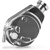 Power Steering Pump Saginaw P Series 5/8" Keyway Pulley Shaft - Compatible with GM Vehicles GMC Chevrolet Chevy Buick Oldsmobile Pontiac Chrome