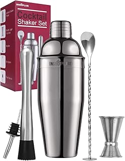 Cocktail Shaker, Cocktailset, Cocktail Set 750ml Barkeeper, Cocktail Shakers Barzubehör Edelstah 5 Teiliges, Martini Mixer Ausgießer, Alkoholausgieße, Barlöffel, Stößel, Jigger, Weihnachten Geschenk