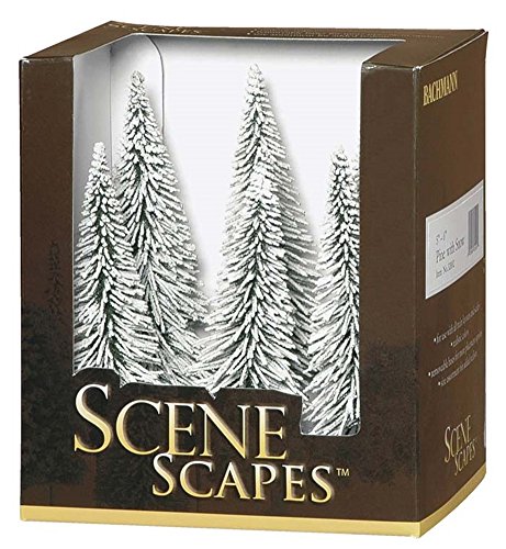 Bachmann Trains inches 6 inches  Pine Trees with Snow 6 Per Box