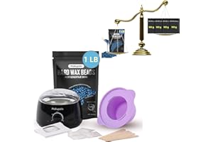 MAKUPALA Waxing Kit, Warmer Machine for Hair Removal Brazilian Waxing with 16oz Wax Beads, Professional Waxing Pot at Home, Unscented No Rosin Wax Beans for Sensitive Skin, Coarse Hair, Bikini, Legs, Arms