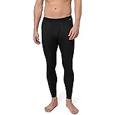 DANISH ENDURANCE Merino Wool Base Layer Pants for Men, Thermal Long Johns, Black, L