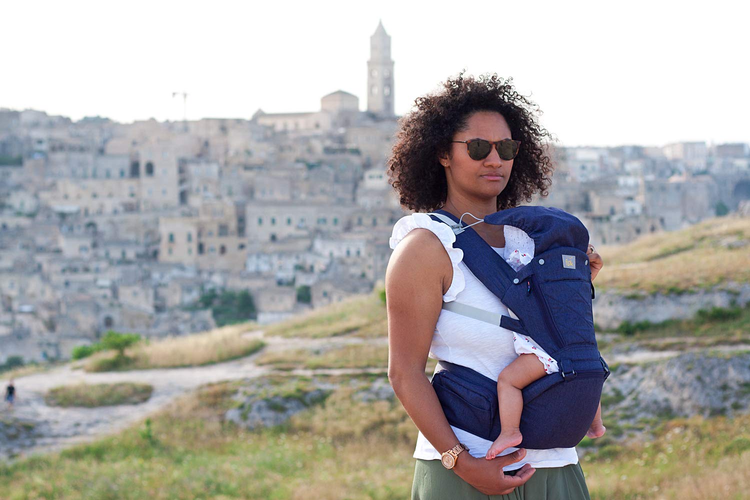 Flok - Marsupio Neonati Ergonomico Porta Bambino 0 36 mesi con Sedile e Cappuccio Removibile. Evolutivo, Regolabile e Traspirante. Multiposizione, Frontale, Schiena e Fronte Strada