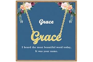 Ldurian Custom Name Necklace, Personalized Name Plate Pendant Necklace Pre Gifts, Charm Pre-made Jewelry for Mom Mama Birthday Anniversary