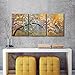 ARTLAND Canvas Wall Art Pictures Decor Ready to Hang Floral Artwork for Walls Home Decorations for Living Room 'Exquisite Yellow Plum' 3 Piece Wall Artwork Framed
