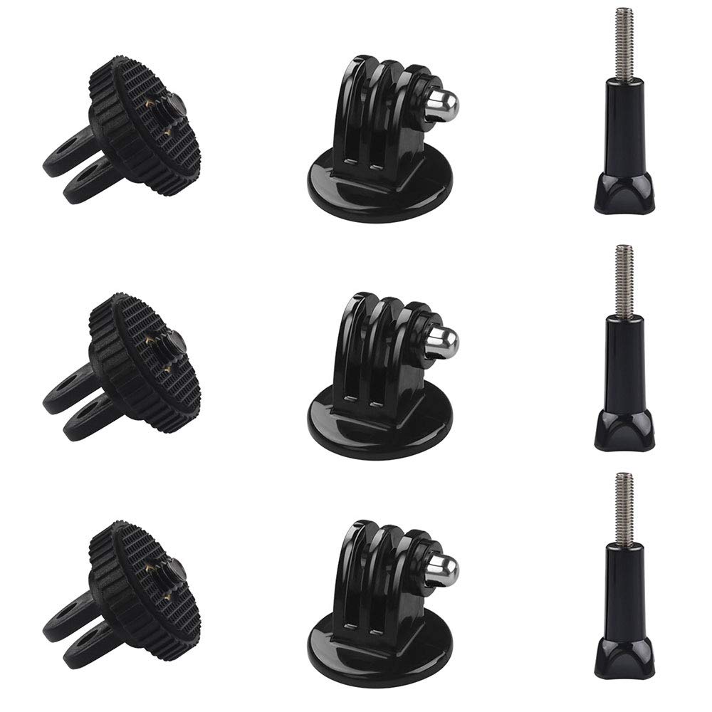 Tripod Adapter Mount with Camera Thumb Screw Compatible with Gopro Hero 7/6/5/4/ 3/3+/2/1 Session SJ4000 SJ5000 Xiaoyi Action Cameras(9 PCS)