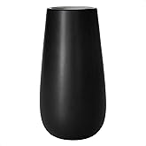 D'vine Dev 10 Inch Ebony Black Elegant Oval Ceramic Vase for Flowers, Home Décor Vase with Design Box, VS-LD-B-5