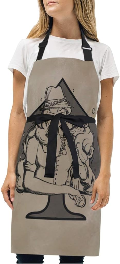 Amazon Miscery エプロン ポーカーカードデザインゲームアイコンイラスト 耐久性 調節可能 おしゃれ 男女兼用 仕事用 保育士 カフェ 料理室 家庭用 ファッション柄 エプロン オンライン通販