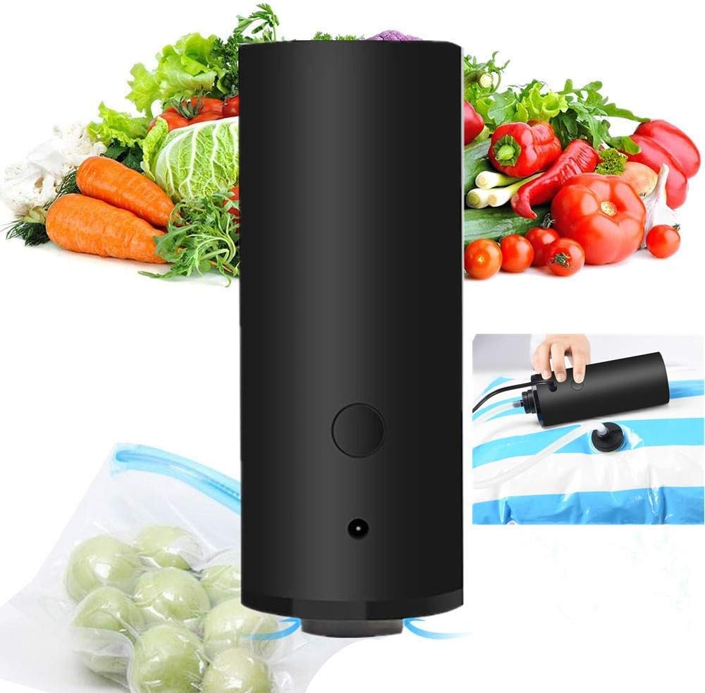MKRSD Electric Travel Vacuum Pump for Storage Bags, Portable Powered Electric Vacuum Pump, Perfect Use Large Medium Space Saver Bags for Travel, Home Use, and Food Storage and Preservation,etc