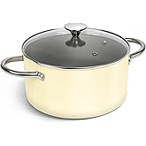 MICHELANGELO Ceramic Stock Pot with Lid, 5 Quart Pot with Lid, Nonstick Soup Pot with Ceramic Coating, 5QT Stockpot Induction
