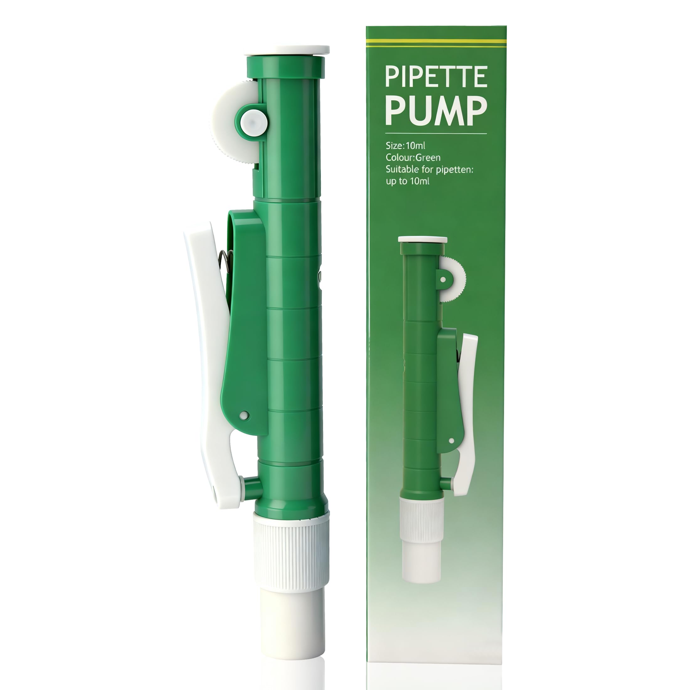 AMTAST Lab Pipettes Scientific Pipette Pump Filler for Disposable Plastic and Glass Pipettes 10ml, Green