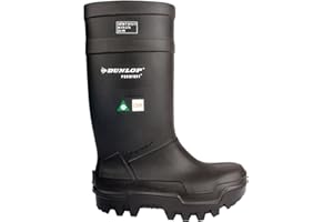 DUNLOP Protective Footwear, Purofort Thermo+ Full Safety Omega/EH, Premium Insole, -58°F Cold Insulation, Steel Toe Cap, E652033.13, Size 13 US, Black