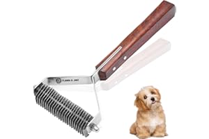 Flamia & Jabz Undercoat Rake for Dogs & Cats, Dematting Grooming Stripper Tool (24 Blades)