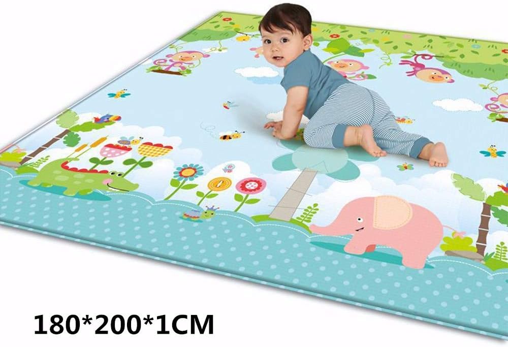 Baby Folding mat Soft Rug Carpet for Baby Double-Sided Non-Slip Soft Breathable Picnic Outdoor Baby Crawling Mats Foam Mat, Colorful（78x70x0.4in）