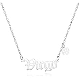 QXTX Zodiac Necklace,Zodiac Sign Pendant Necklace for Women,18K Gold Plated