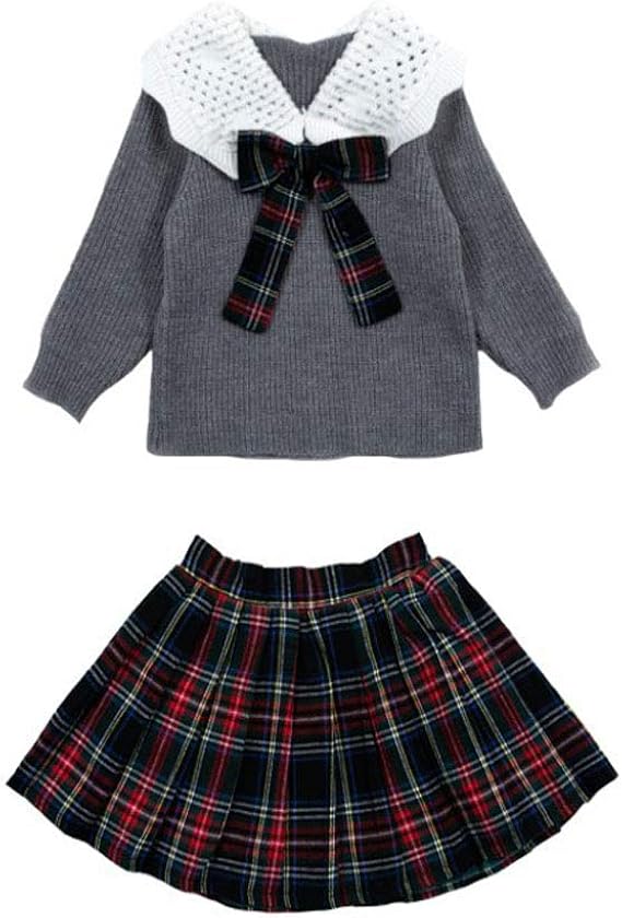 Amazon Co Jp Gold Carp 女の子 子供服 トップス スカート プリーツスカート 2点セット 可愛い 長袖 厚手 学院風 韓国風 おしゃれ 綿 防寒 中学生 小学生 女の子 七五三 お受験 発表会 服 ファッション小物