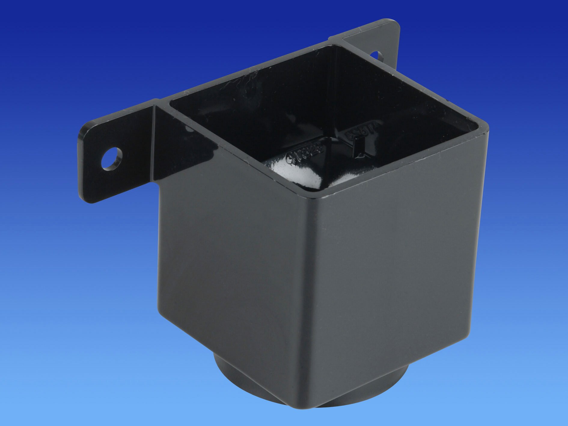 Wavin OSMA 4T823 Black Pipe Connector and Bracket for 61mm Square downpipe