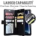Auker Galaxy S9 Plus Wallet Case for Women/Men, Trifold 9 Card Holder Kickstand Feature Folio Flip Book Leather Zipper Wallet Magnetic Purse Cover with Strap&Money Pocket for Samsung S9 Plus Black