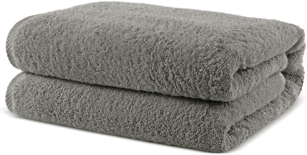 Towel Bazaar 100% Turkish Cotton Multipurpose Towels-Large Bath Sheet/Beach Towel/Bath Towel, Eco-Friendly (Oversized 40x80 inches, Gray)…: Home & Kitchen