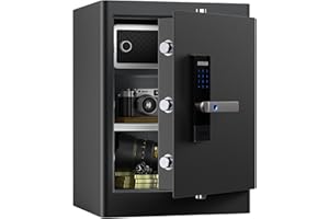 RPNB Deluxe Home Safe and Lock Box,Smart Touch Screen Biometric Fingerprint Security Safe Box with Voice Prompt,Dual Warning,