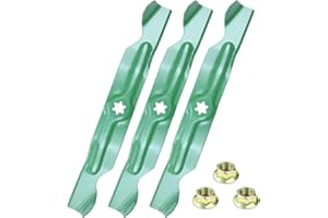 GELASKA 942-04053C Lawn Mower Blades with Blade Nuts Fits Cub Cadet 50 inch Mower Blades, RZT 50 LT1050 LTX1050 I1050 Toro Ti