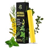 Herbal Diffuser Pen, Plant-Based Mullein, Thyme, Eucalyptus &amp; Mint Botanical Scent, Non-Electronic Aroma Accessory for Home, Office, Desk &amp; Travel Bag