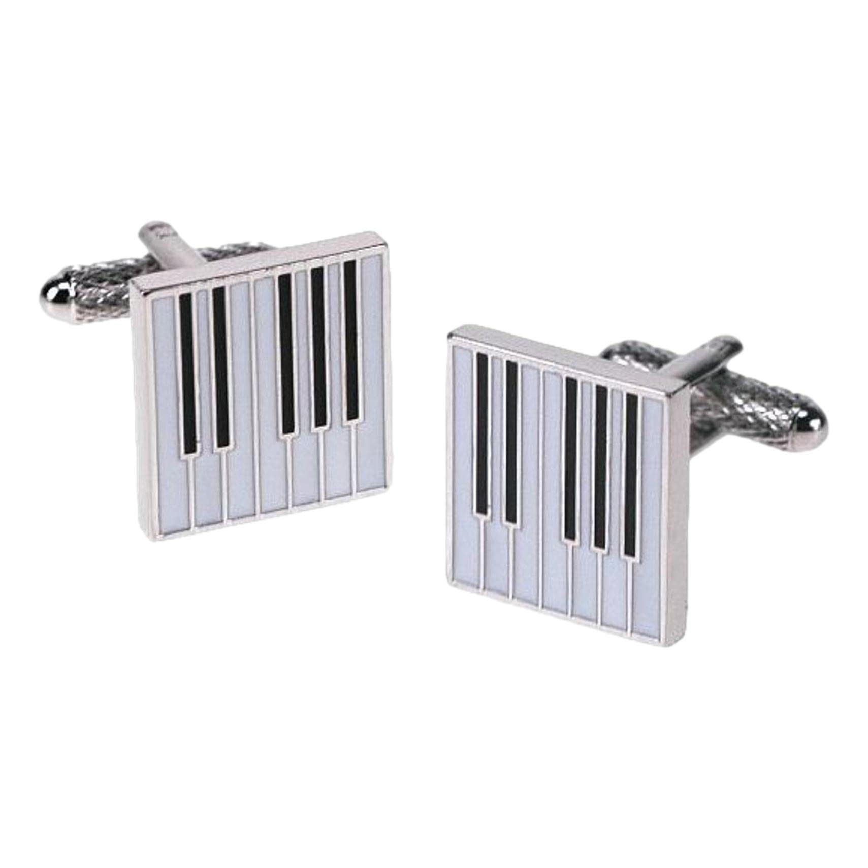Square Shaped Piano Keys Cufflinks - Music Keyboard In Onyx Art Box