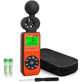 Heat Stress Meter Anemometer AP-881W Outdoor Wet Bulb Globe Thermometer | Digital Wind Speed Gauges for Wind Speed/Humidity/WBGT Alarm and Temperature (℃/℉) Humidity Tester for Outdoor Workers