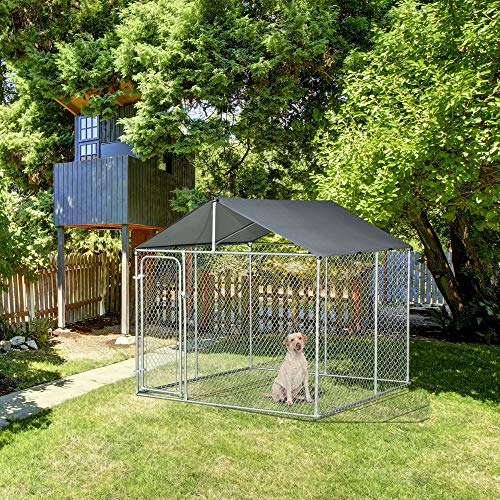 PawHut Dog Kennel Heavy Duty Playpen with Galvanized Steel Secure Lock