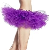 Phantomon Tutu Skirt Women's Teens Classic Elastic 5 Layered Tulle Ballet Skirt, 1950s Vintage Style Short Skirt, Adult Size