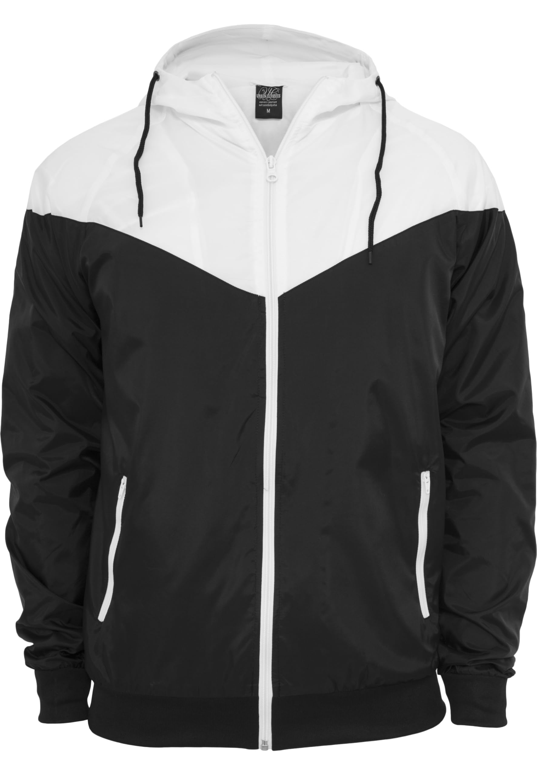 Urban Classics Men's Arrow Windrunner Jacke Jacket, (Blk/Wht), L