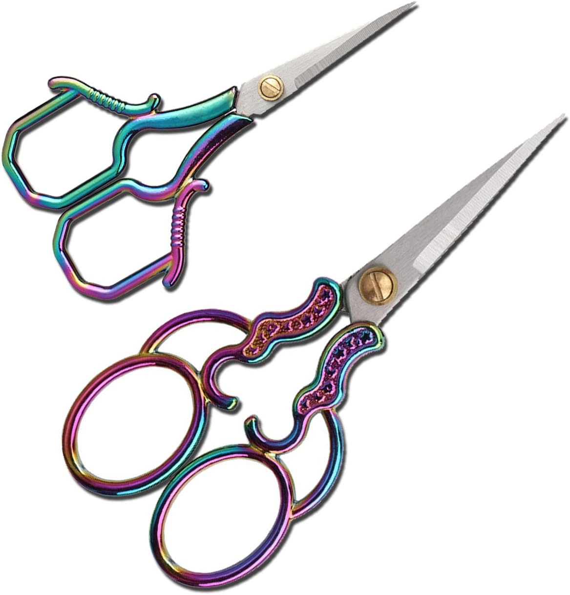 HITOPTY Rainbow Embroidery Scissors Stainless Steel Sharp Sewing