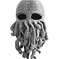 Bear boys Octopus Beanie Hat For Men Winter Warm Skiing Biking Costume Squid Mask (Gray)
